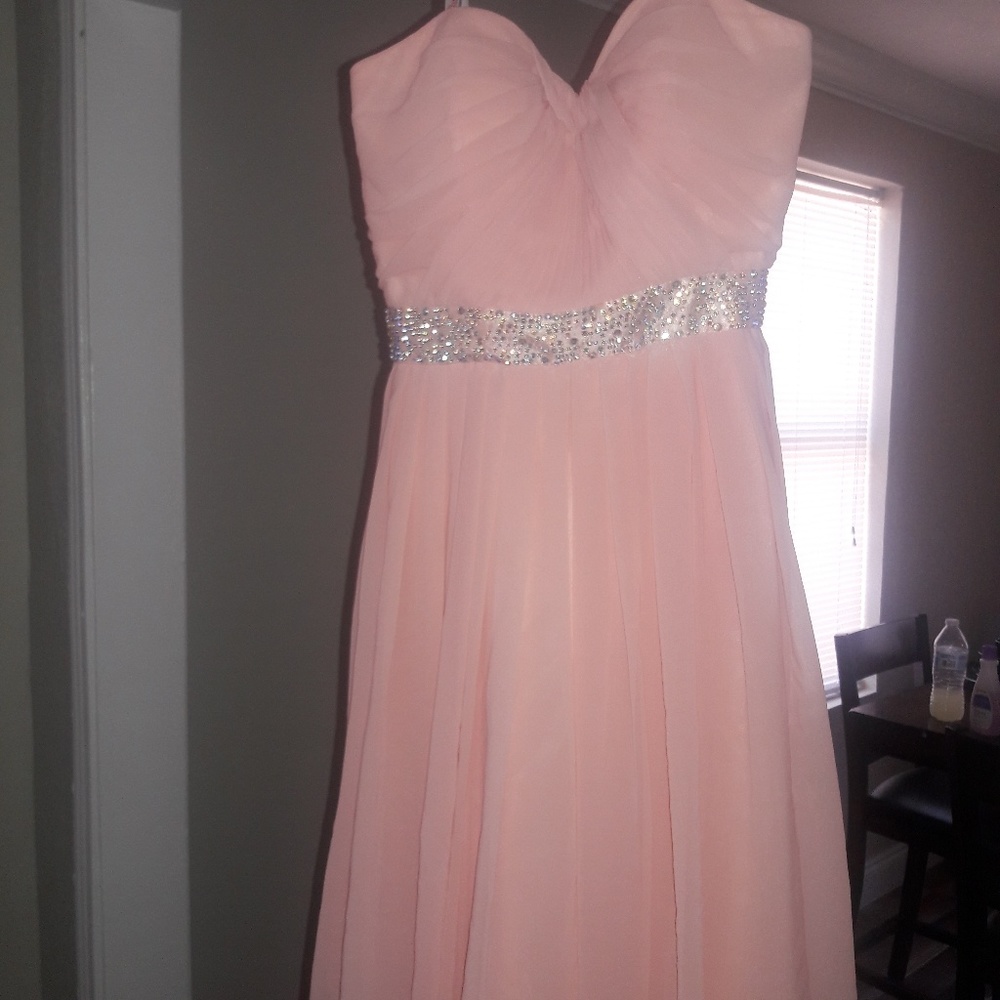 X-small Peach with sparkly around the waist dress